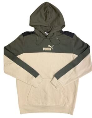 Mens Puma Hoodie US Size M / Tan, Army Green, & Black / Color Block / Fleece